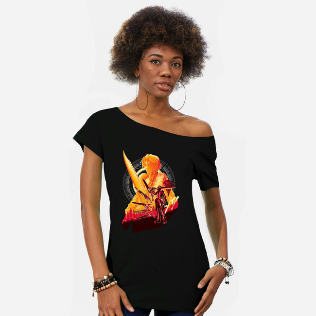 Ultimate Weapon-Womens-Off Shoulder-Tee-hypertwenty