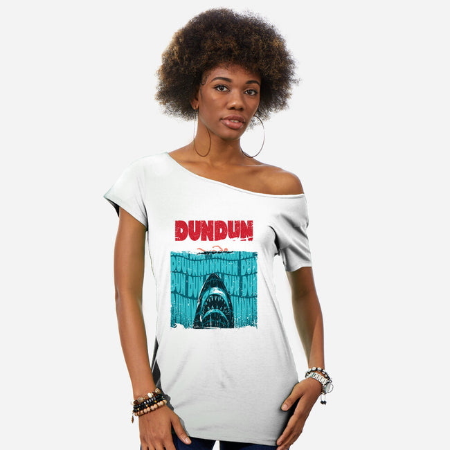 DUN DUN-Womens-Off Shoulder-Tee-Tronyx79