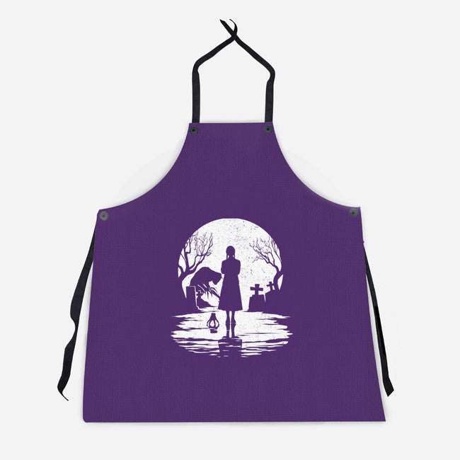 Spooky Moon-Unisex-Kitchen-Apron-GrayspellHouse