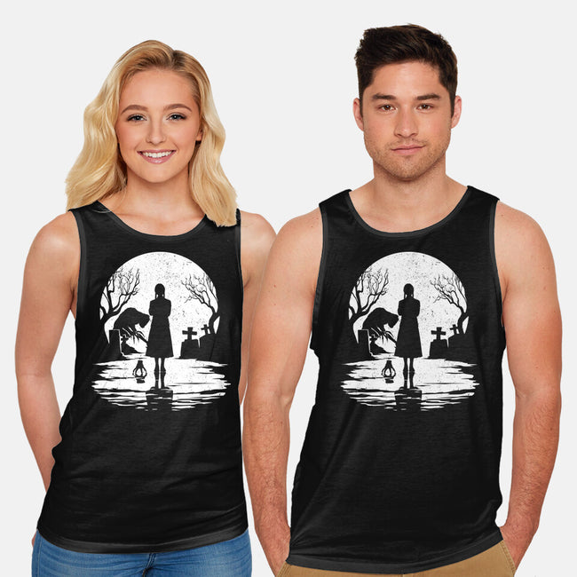 Spooky Moon-Unisex-Basic-Tank-GrayspellHouse