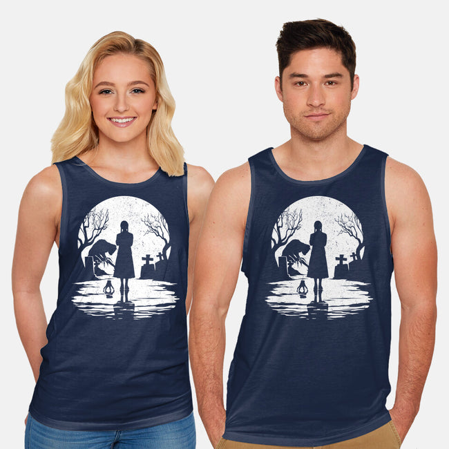 Spooky Moon-Unisex-Basic-Tank-GrayspellHouse