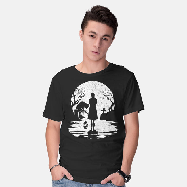 Spooky Moon-Mens-Basic-Tee-GrayspellHouse