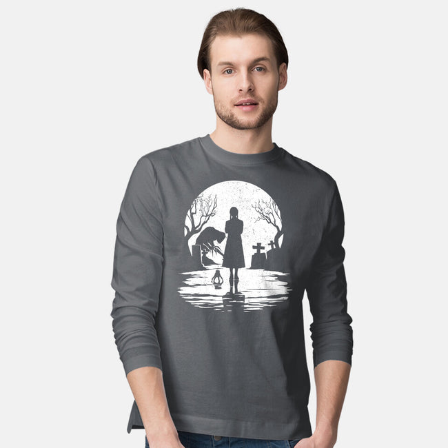 Spooky Moon-Mens-Long Sleeved-Tee-GrayspellHouse