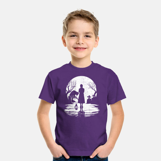 Spooky Moon-Youth-Basic-Tee-GrayspellHouse