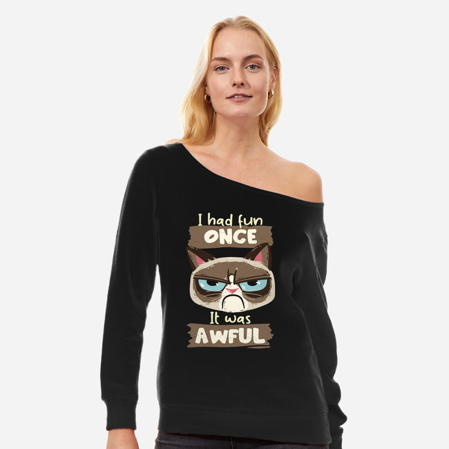 Awful Fun-Womens-Off Shoulder-Sweatshirt-Xentee