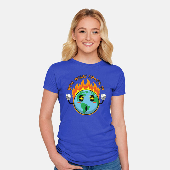 Happy Earth-Womens-Fitted-Tee-Kladenko