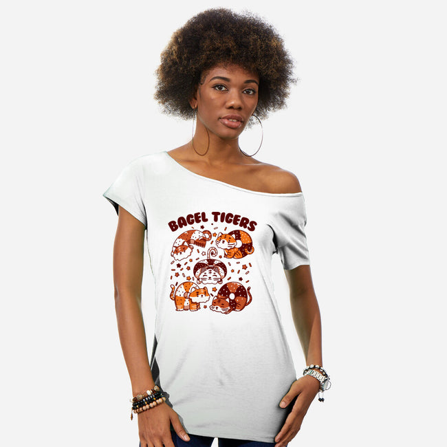 Bagel Tigers-Womens-Off Shoulder-Tee-tobefonseca