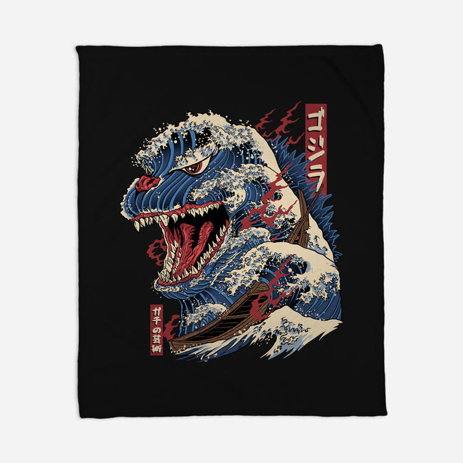 Great Godzilla-None-Fleece-Blanket-gaci