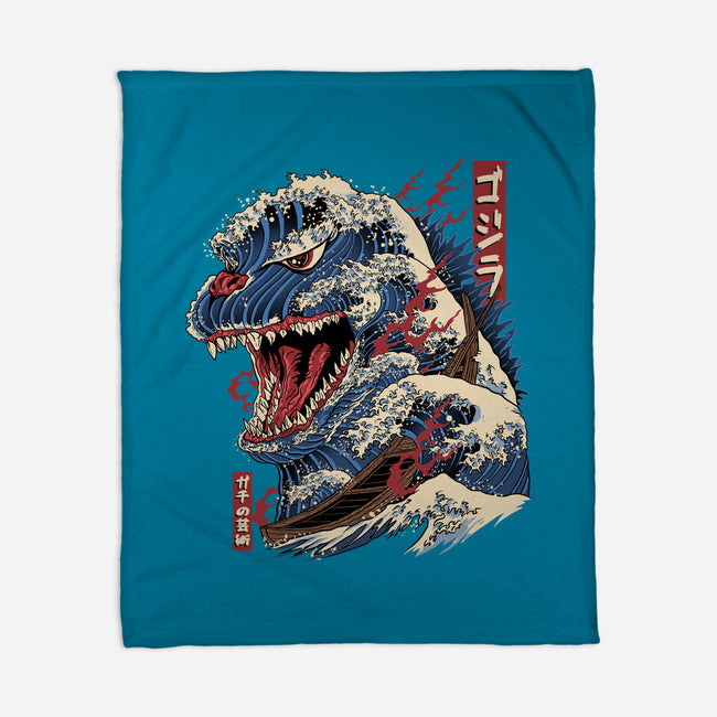 Great Godzilla-None-Fleece-Blanket-gaci