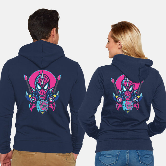 Spider Cyber Punk-Unisex-Zip-Up-Sweatshirt-jrberger