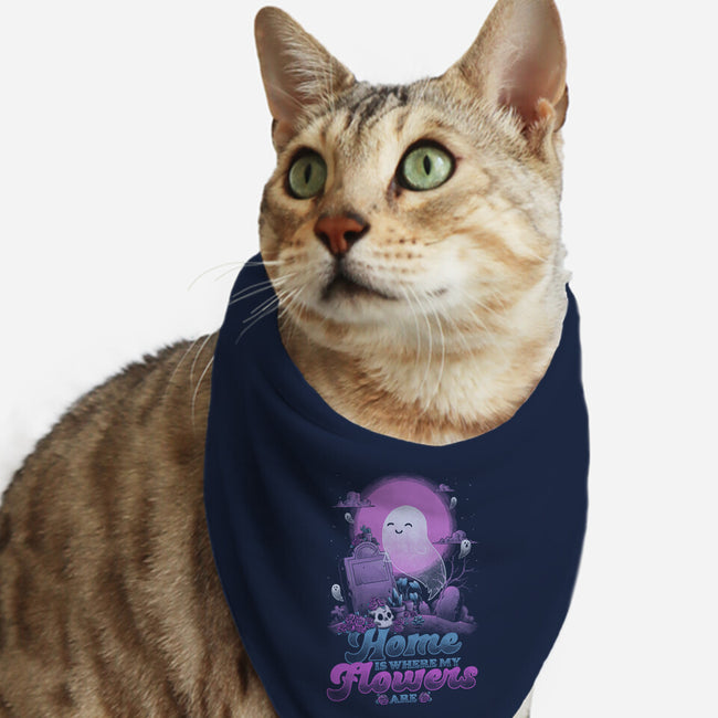 Ghost Home Flowers-Cat-Bandana-Pet Collar-Studio Mootant