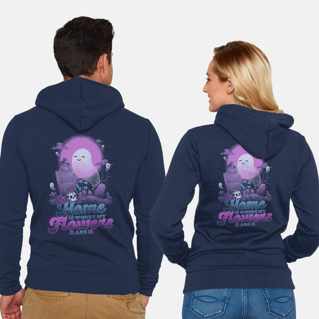 Ghost Home Flowers-Unisex-Zip-Up-Sweatshirt-Studio Mootant