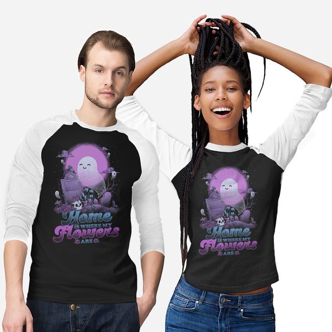 Ghost Home Flowers-Unisex-Baseball-Tee-Studio Mootant