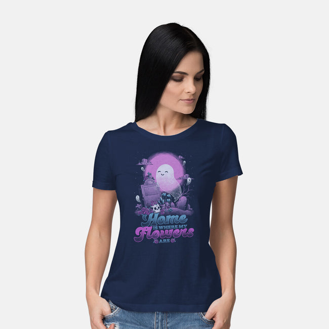 Ghost Home Flowers-Womens-Basic-Tee-Studio Mootant