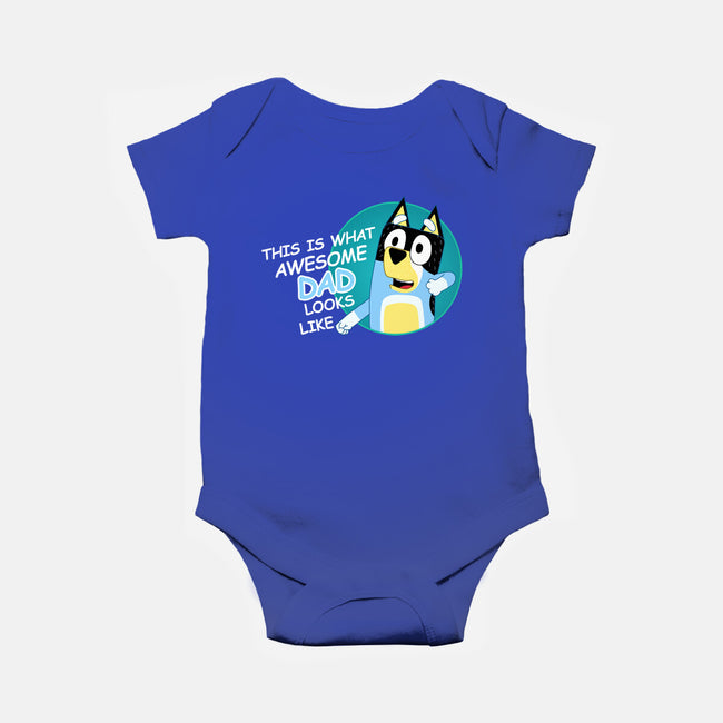 Awesome Dad-Baby-Basic-Onesie-MaxoArt