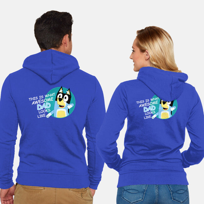 Awesome Dad-Unisex-Zip-Up-Sweatshirt-MaxoArt