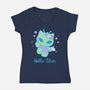 Hello Alien-Womens-V-Neck-Tee-xMorfina