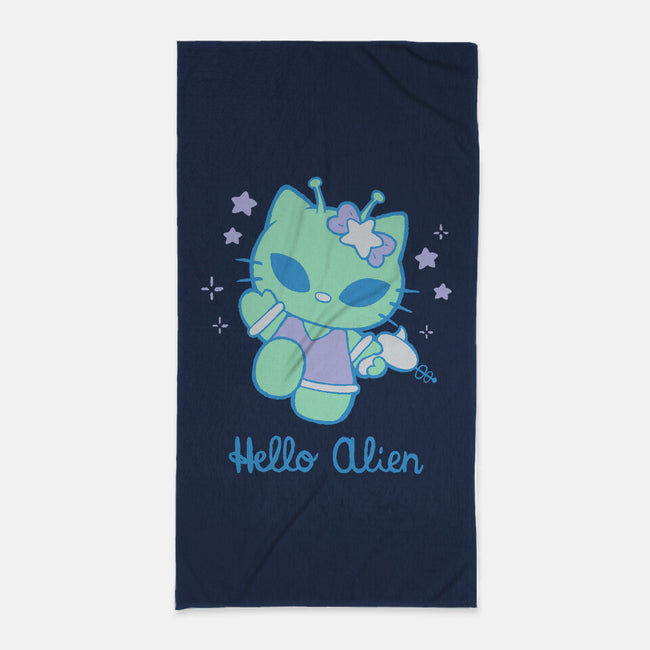 Hello Alien-None-Beach-Towel-xMorfina