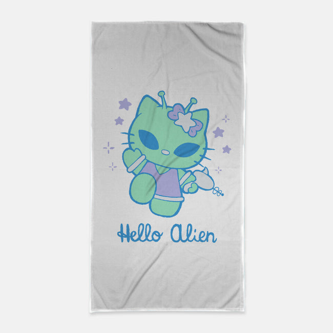 Hello Alien-None-Beach-Towel-xMorfina