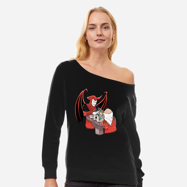 Masters Of Chess-Womens-Off Shoulder-Sweatshirt-Umberto Vicente