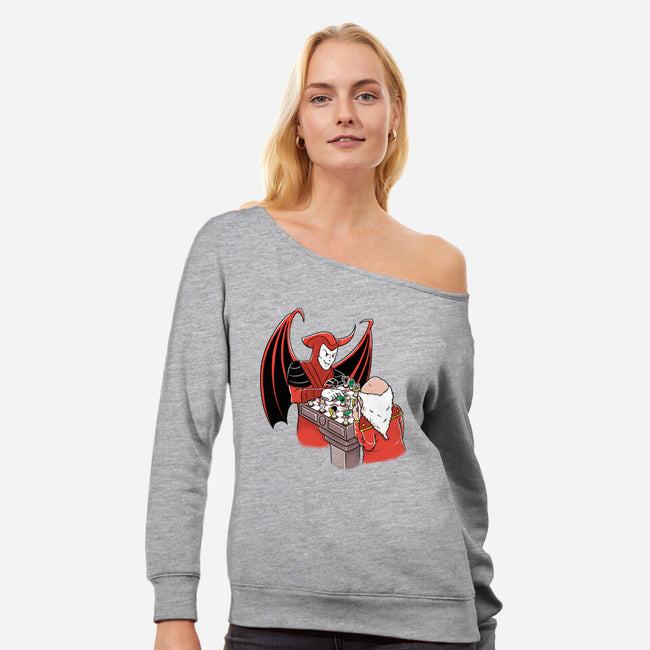 Masters Of Chess-Womens-Off Shoulder-Sweatshirt-Umberto Vicente