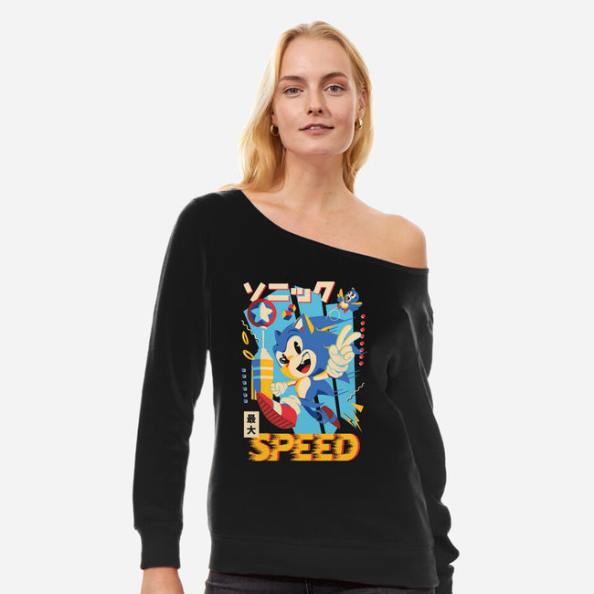 Top Speed-Womens-Off Shoulder-Sweatshirt-Arinesart