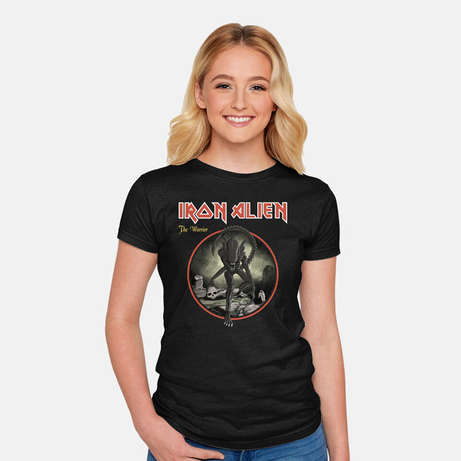 Iron Alien-Womens-Fitted-Tee-retrodivision