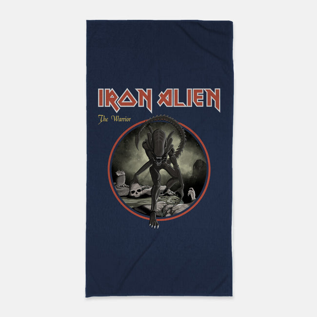 Iron Alien-None-Beach-Towel-retrodivision