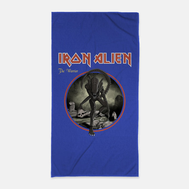 Iron Alien-None-Beach-Towel-retrodivision