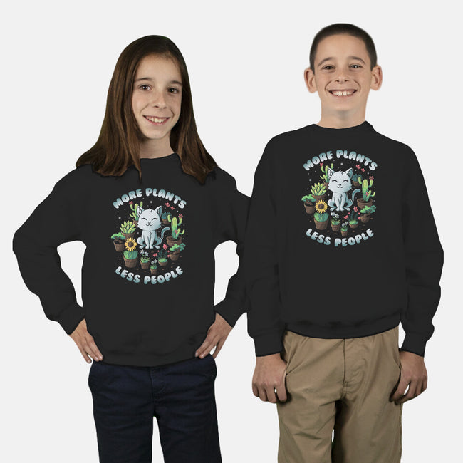 More Plants Less People-Youth-Crew Neck-Sweatshirt-koalastudio