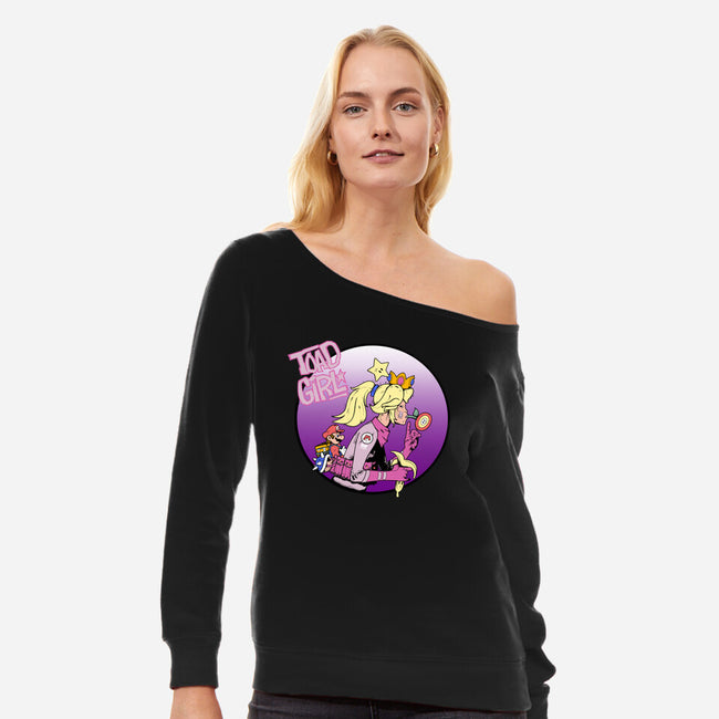 Toad Girl-Womens-Off Shoulder-Sweatshirt-Nerding Out Studio