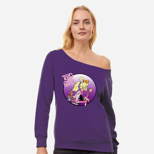 Toad Girl-Womens-Off Shoulder-Sweatshirt-Nerding Out Studio