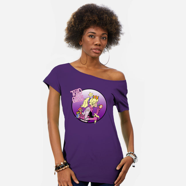 Toad Girl-Womens-Off Shoulder-Tee-Nerding Out Studio