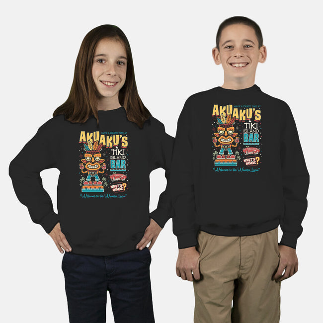 Aku Aku's Tiki Island-Youth-Crew Neck-Sweatshirt-Nemons