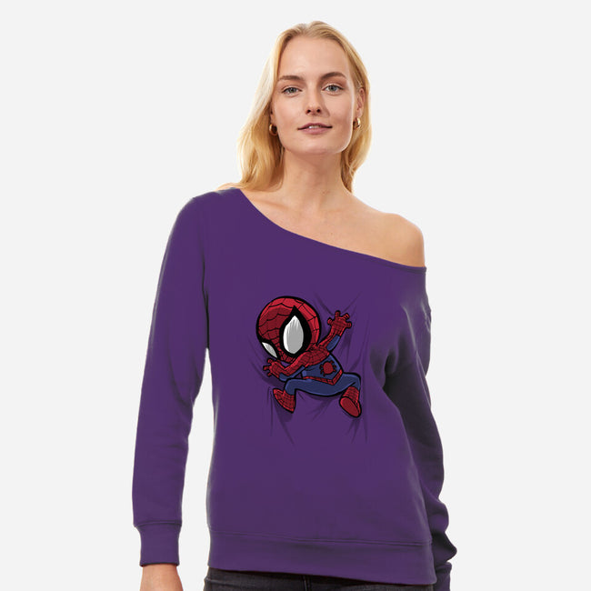 My Portable Spidey-Womens-Off Shoulder-Sweatshirt-zascanauta