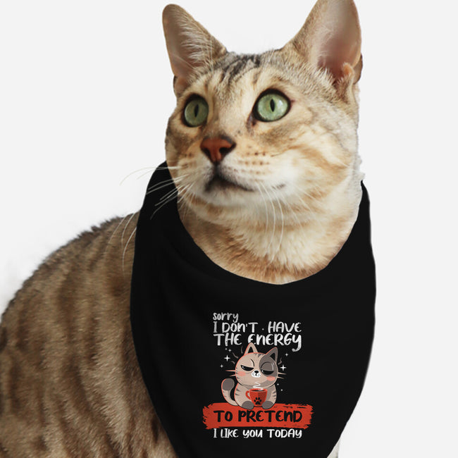 No Energy To Pretend-Cat-Bandana-Pet Collar-erion_designs