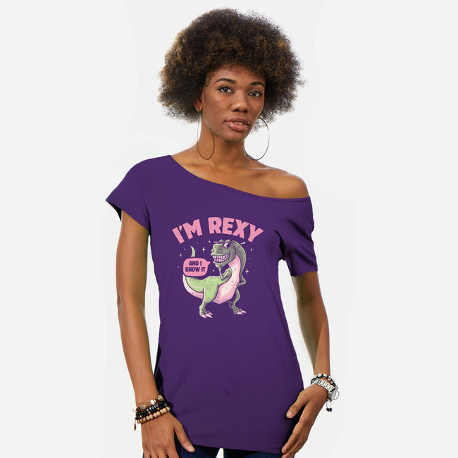 I'm Rexy-Womens-Off Shoulder-Tee-tobefonseca