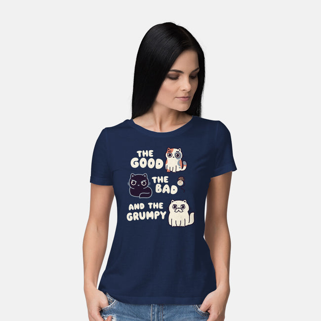 Good Bad And Grumpy-Womens-Basic-Tee-Weird & Punderful