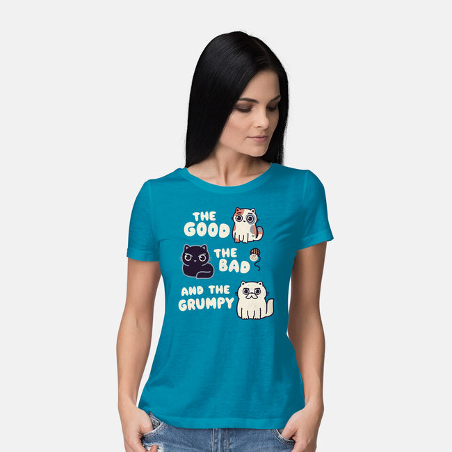 Good Bad And Grumpy-Womens-Basic-Tee-Weird & Punderful