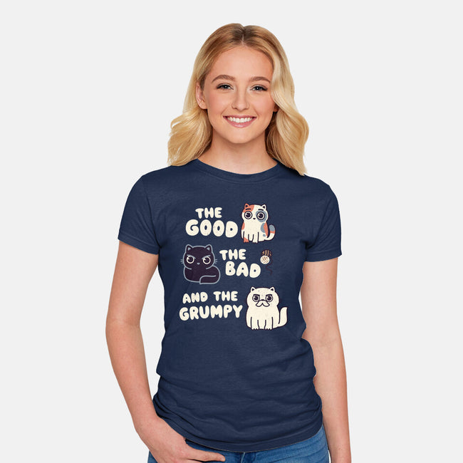 Good Bad And Grumpy-Womens-Fitted-Tee-Weird & Punderful