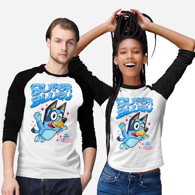 Super Bluey-Unisex-Baseball-Tee-spoilerinc