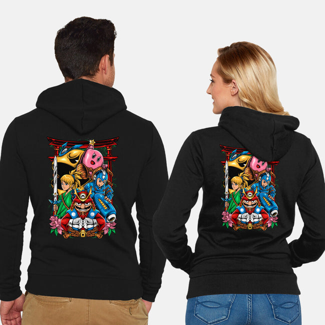 Game Heroes-Unisex-Zip-Up-Sweatshirt-spoilerinc