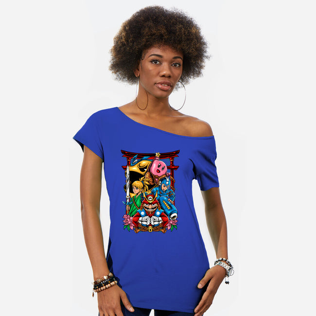 Game Heroes-Womens-Off Shoulder-Tee-spoilerinc