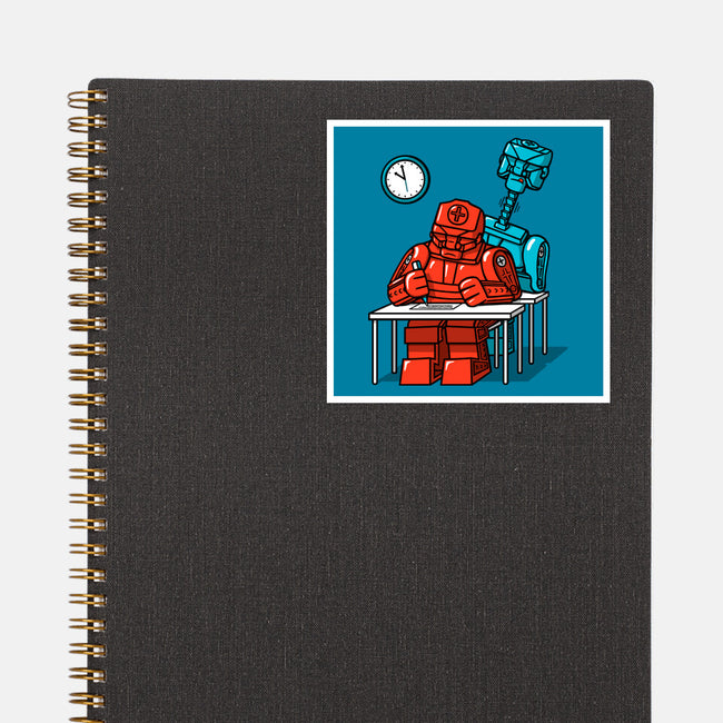 Robot Exam-None-Glossy-Sticker-Raffiti