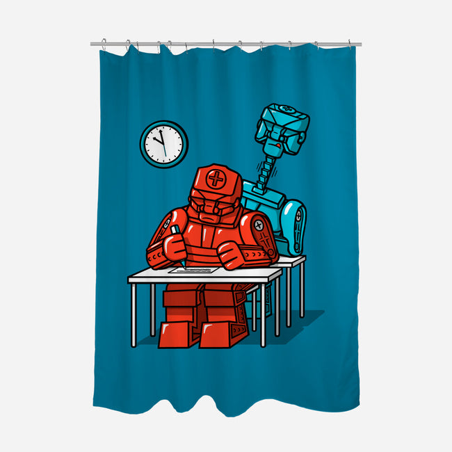 Robot Exam-None-Polyester-Shower Curtain-Raffiti