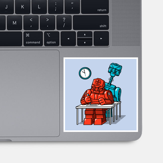 Robot Exam-None-Glossy-Sticker-Raffiti