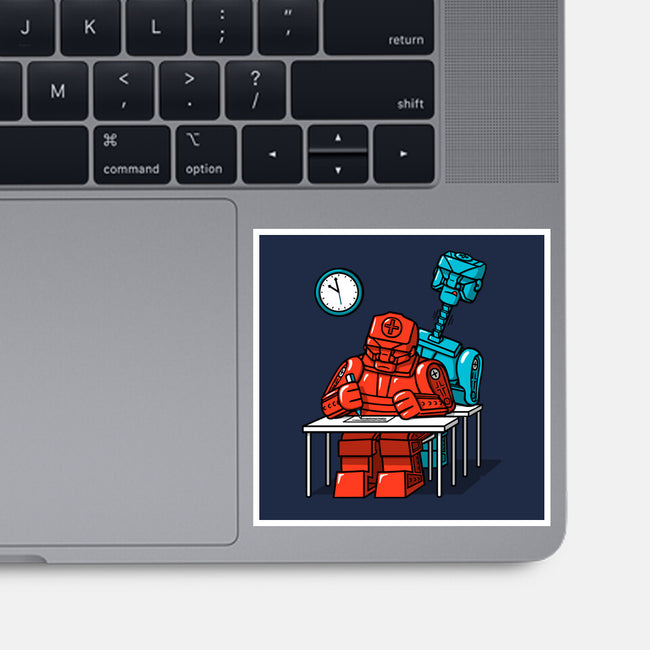 Robot Exam-None-Glossy-Sticker-Raffiti