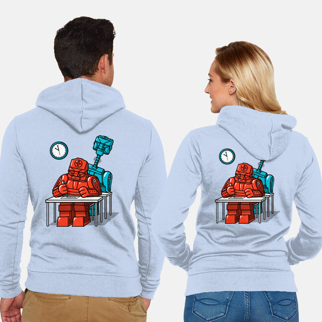 Robot Exam-Unisex-Zip-Up-Sweatshirt-Raffiti