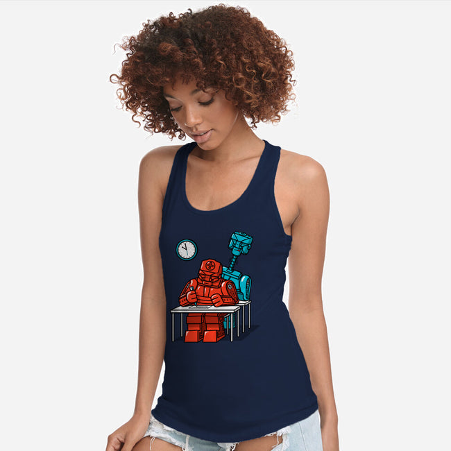 Robot Exam-Womens-Racerback-Tank-Raffiti