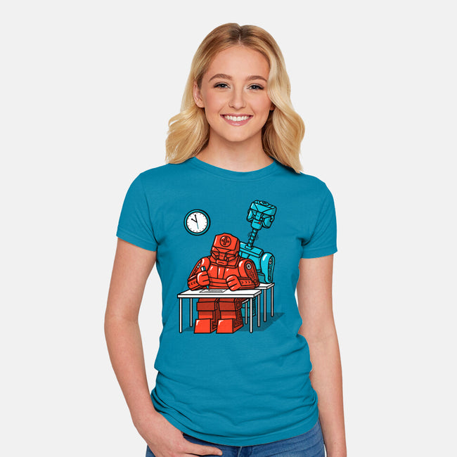 Robot Exam-Womens-Fitted-Tee-Raffiti